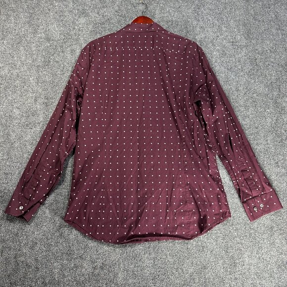 Banana Republic Shirt Men XL Non Iron Slim Fit Purple Print Cotton Button Up - Picture 7 of 8
